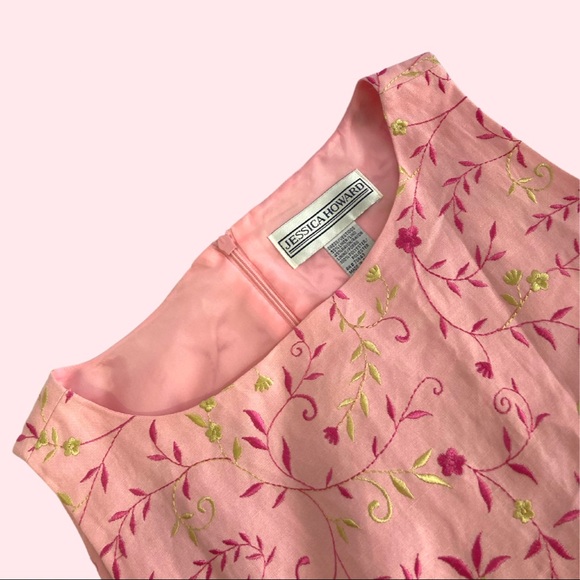 VINTAGE | Floral Embroidered Jessica Howard Dress - Picture 4 of 5